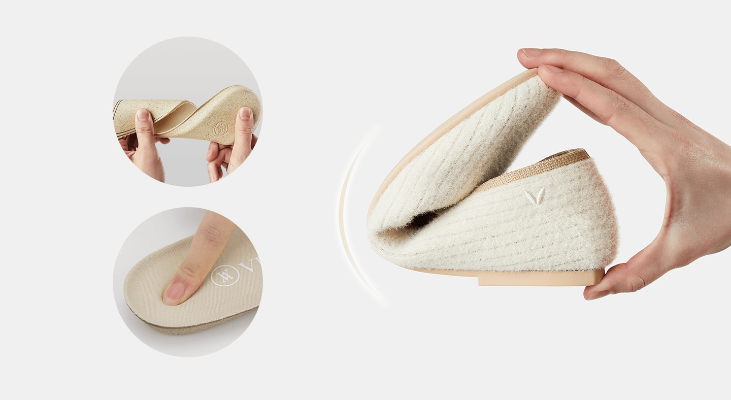 VIVAIA Sustainable Round-Toe Wool Loafers