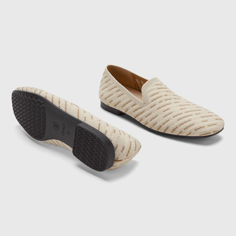 Marina Square-toe Loafers in Cream Ivory | Women's Sustainable, Washable and Stylish Shoes | VIVAIA