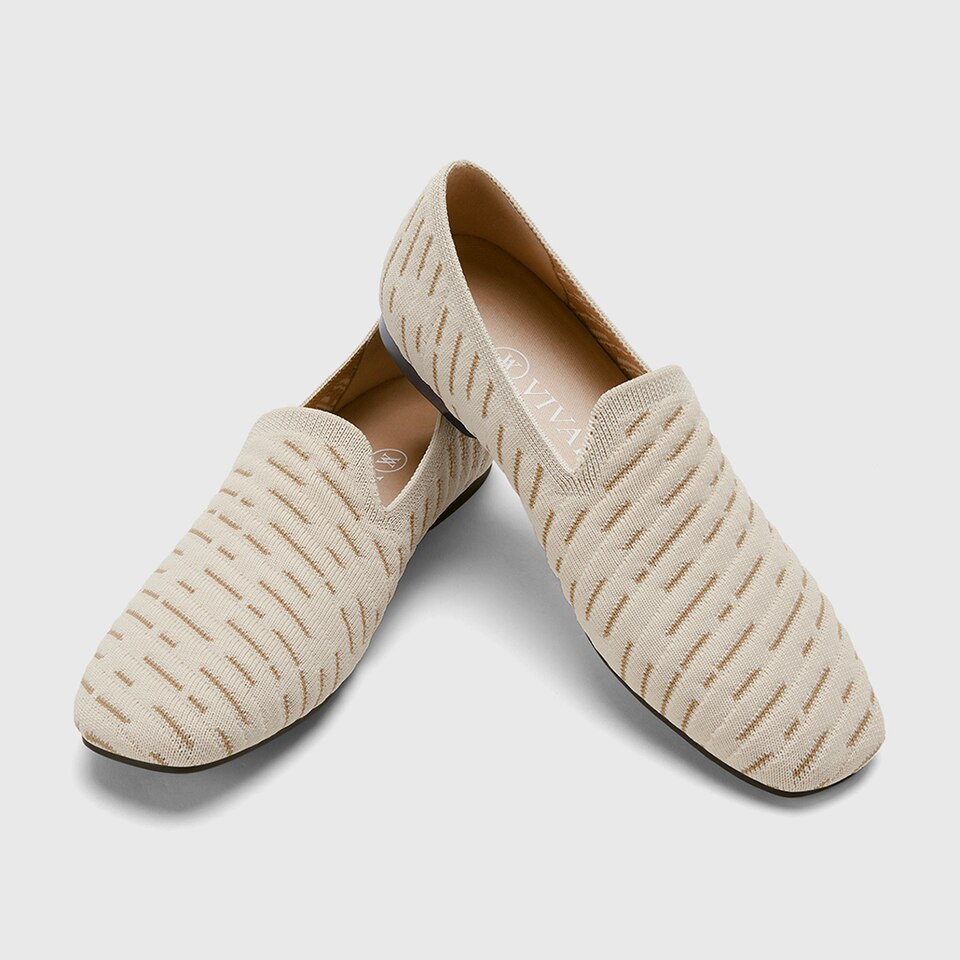 Marina Square-toe Loafers in Cream Ivory | Women's Sustainable, Washable and Stylish Shoes | VIVAIA