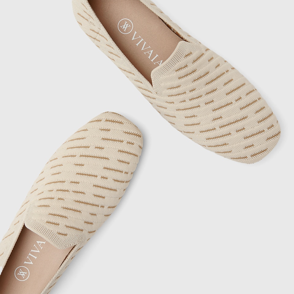 Marina Square-toe Loafers in Cream Ivory | Women's Sustainable, Washable and Stylish Shoes | VIVAIA