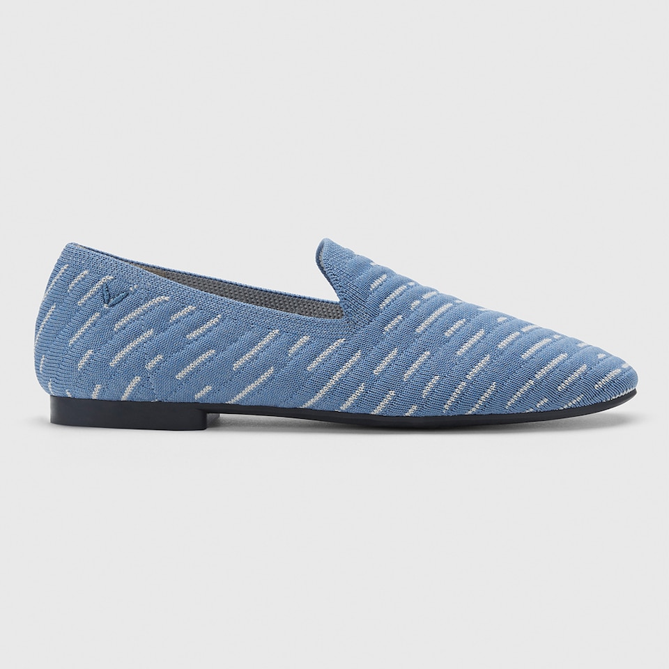 Marina Square-toe Loafers in Denim Gray | Women's Sustainable, Washable and Stylish Shoes | VIVAIA