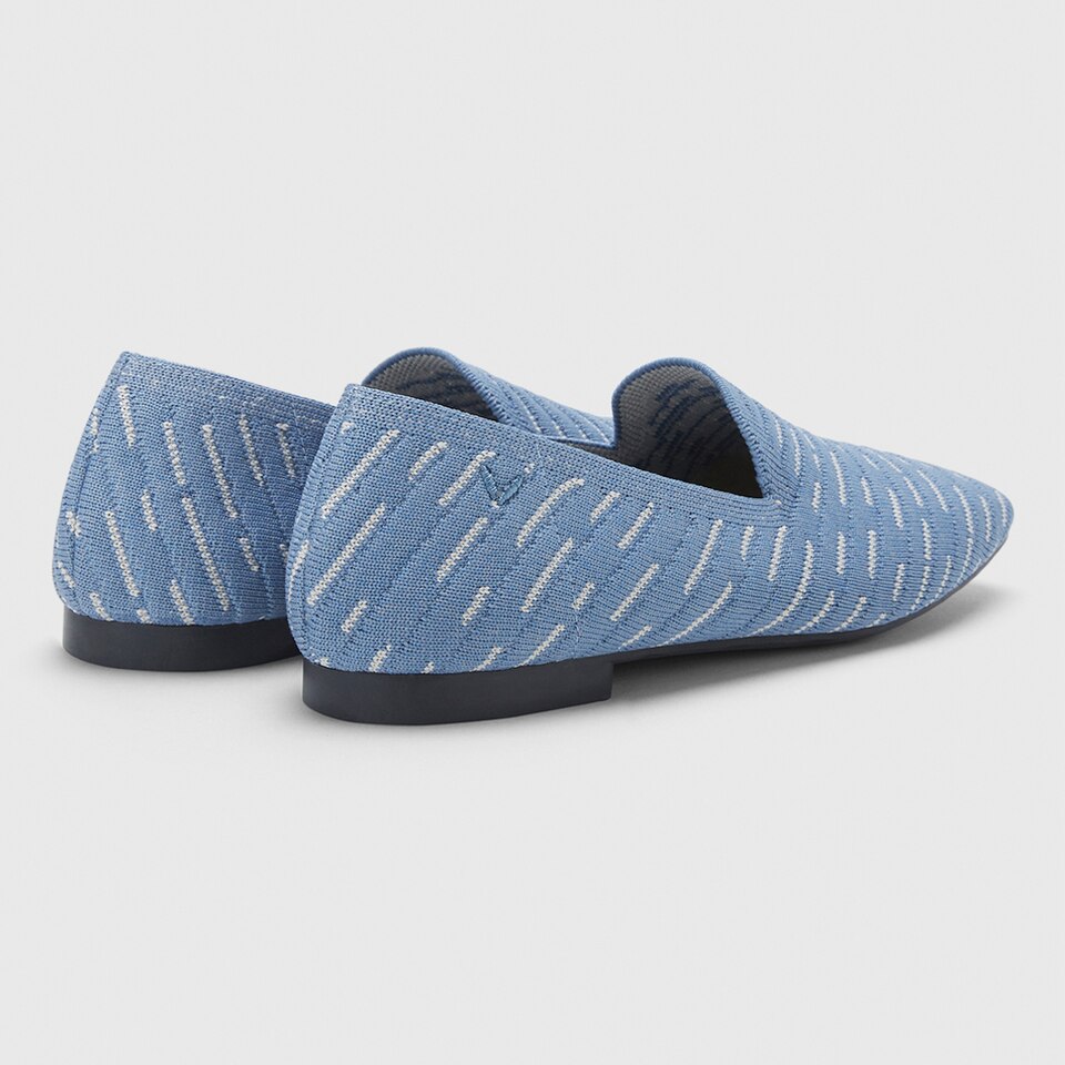 Marina Square-toe Loafers in Denim Gray | Women's Sustainable, Washable and Stylish Shoes | VIVAIA