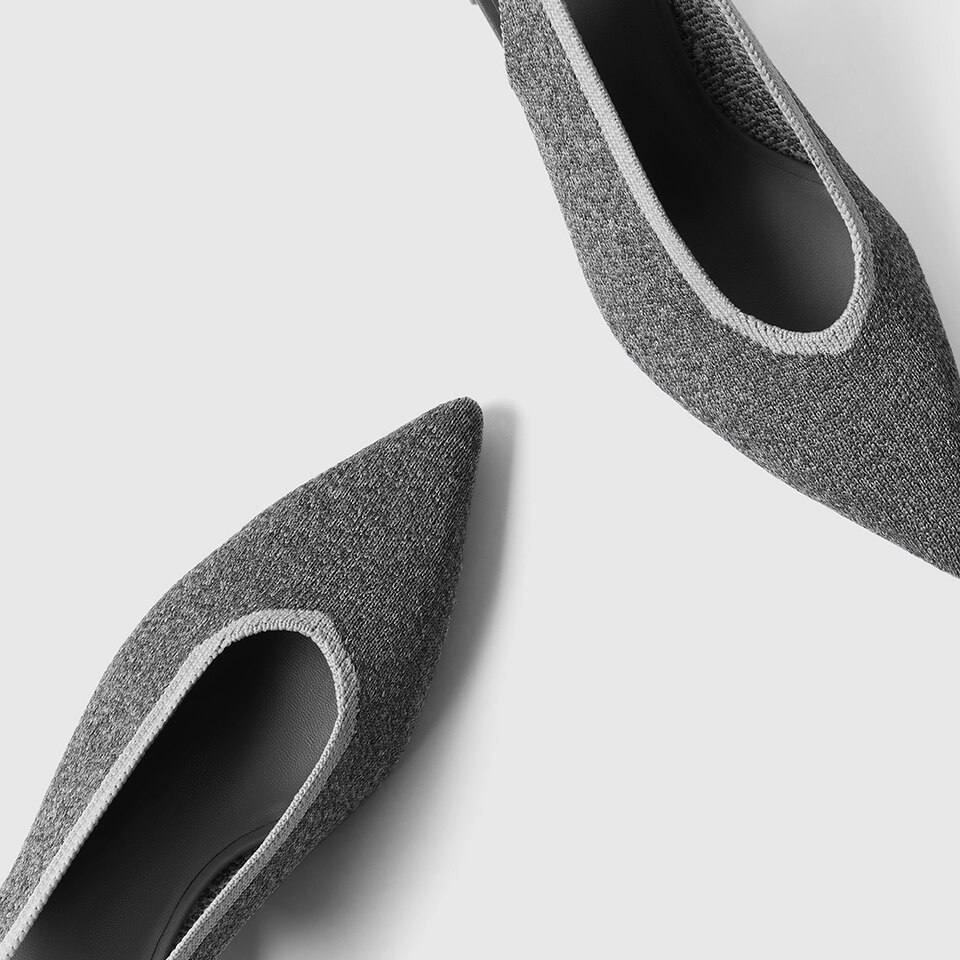 Della Pointy Heeled Sandals in Rich Grey | Women's Sustainable and Stylish Shoes | VIVAIA