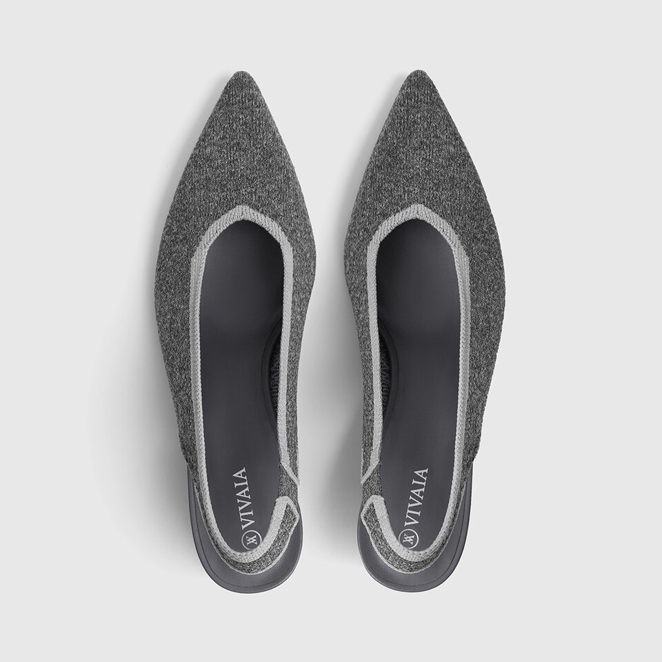 Della Pointy Heeled Sandals in Rich Grey | Women's Sustainable and Stylish Shoes | VIVAIA