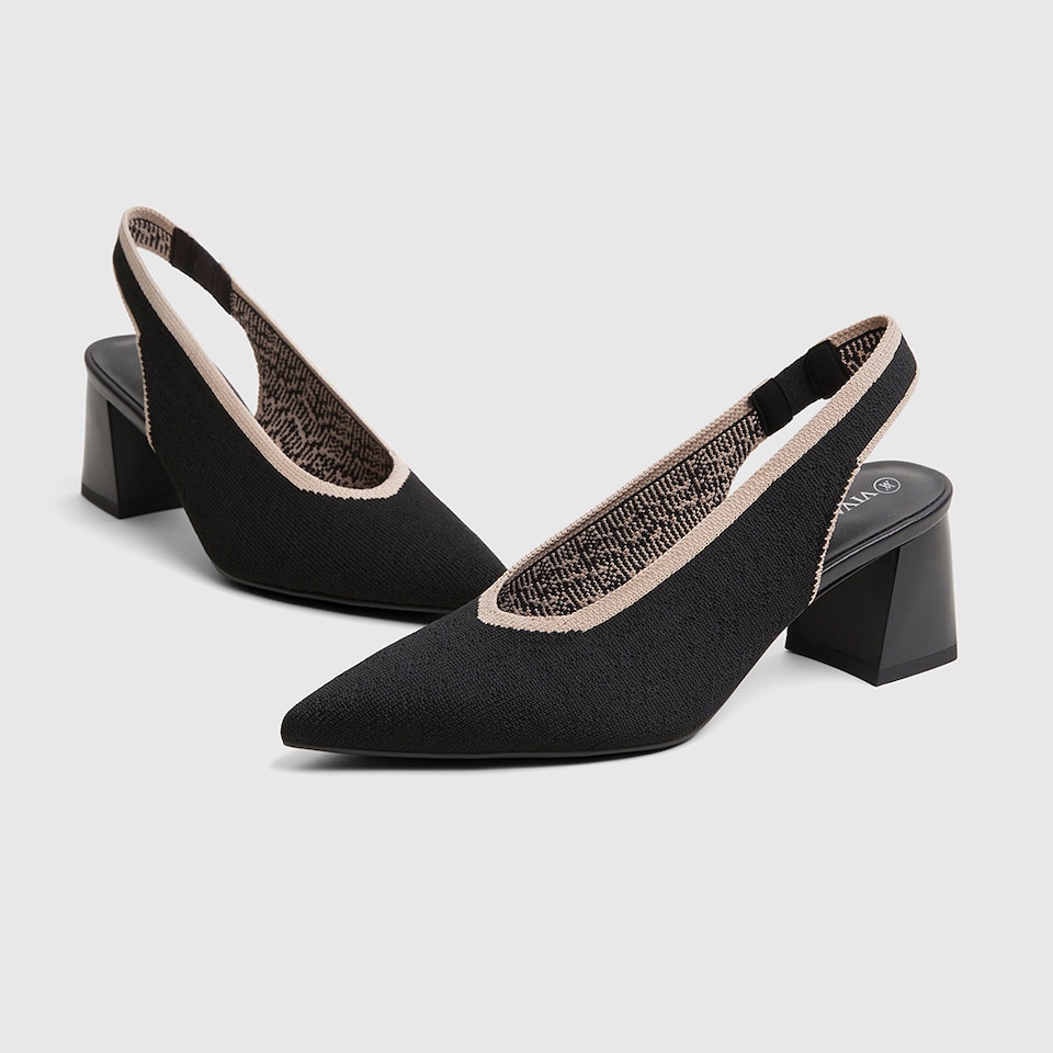 Della Pointy Heeled Sandals in Deep Ebony | Women's Sustainable and Stylish Black Shoes | VIVAIA