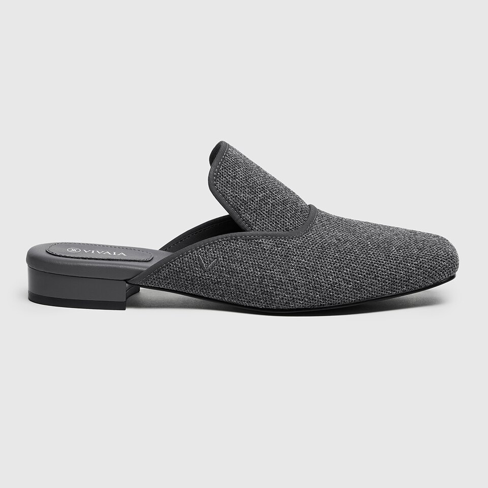 Marie Square-toe Mules in Rich Grey | Women's Sustainable and Stylish Shoes | VIVAIA