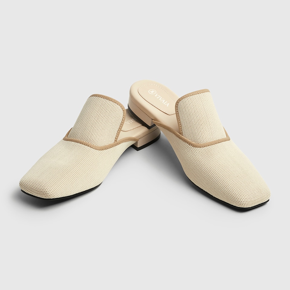 Marie Square-toe Mules in Cream Ivory | Women's Sustainable and Stylish Shoes | VIVAIA