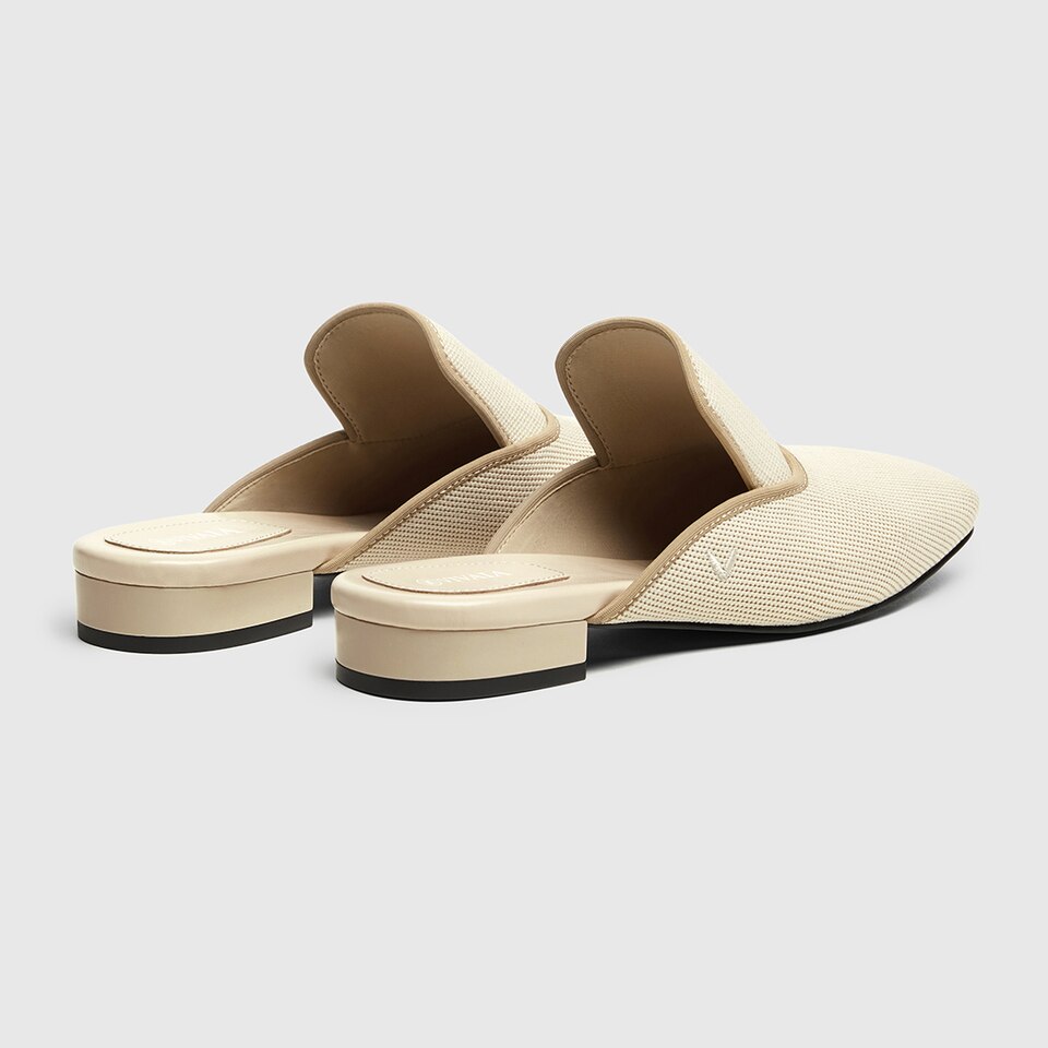Marie Square-toe Mules in Cream Ivory | Women's Sustainable and Stylish Shoes | VIVAIA