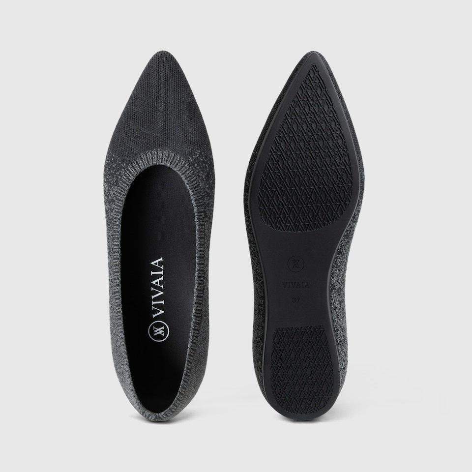 Aria 2.0 Pointy Flats in Starry Grey | Women's Sustainable, Washable and Stylish Shoes | VIVAIA