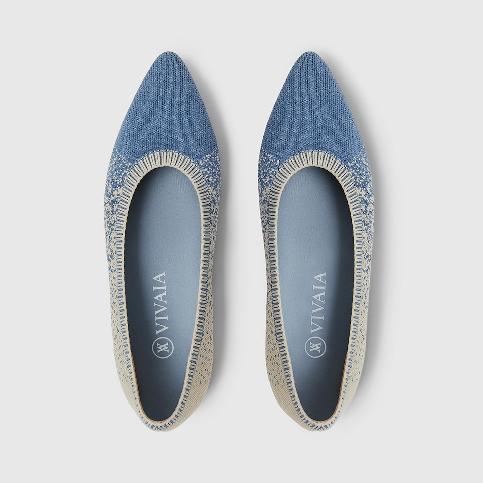 Aria 2.0 Pointy Flats in Starry Blue | Women's Sustainable, Washable and Stylish Shoes | VIVAIA