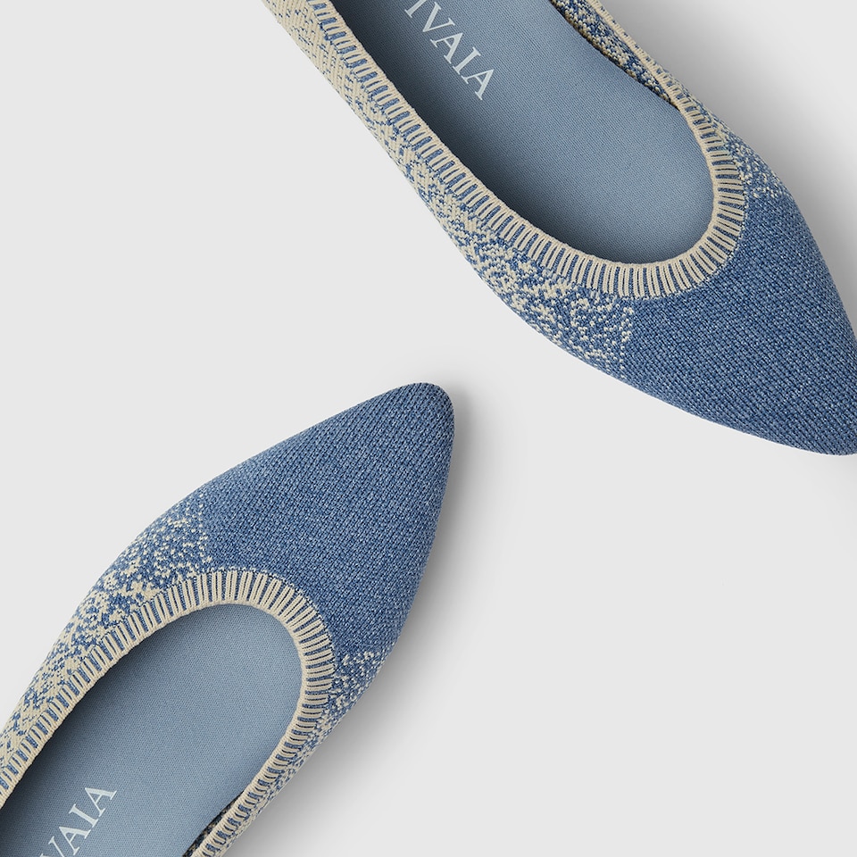 Aria 2.0 Pointy Flats in Starry Blue | Women's Sustainable, Washable and Stylish Shoes | VIVAIA