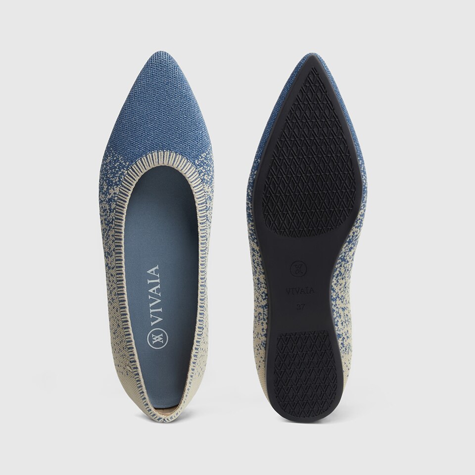 Aria 2.0 Pointy Flats in Starry Blue | Women's Sustainable, Washable and Stylish Shoes | VIVAIA