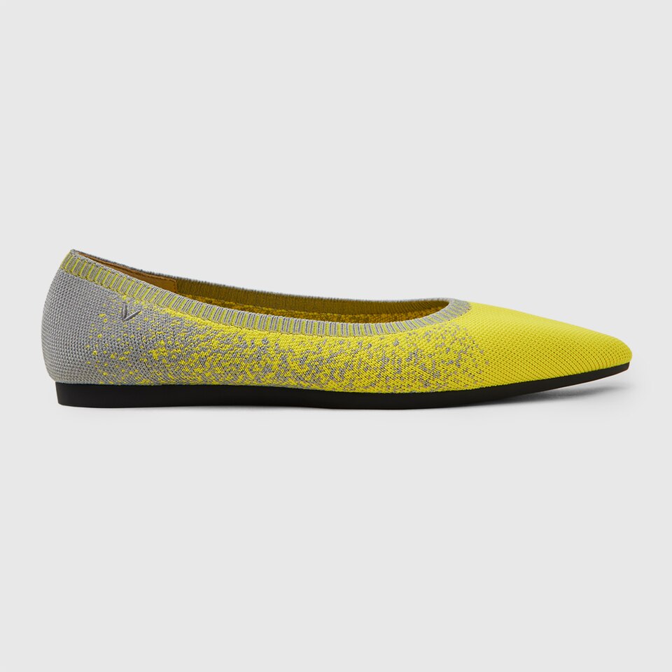 Aria 2.0 Pointy Flats in Primrose Yellow | Women's Sustainable, Washable and Stylish Shoes | VIVAIA