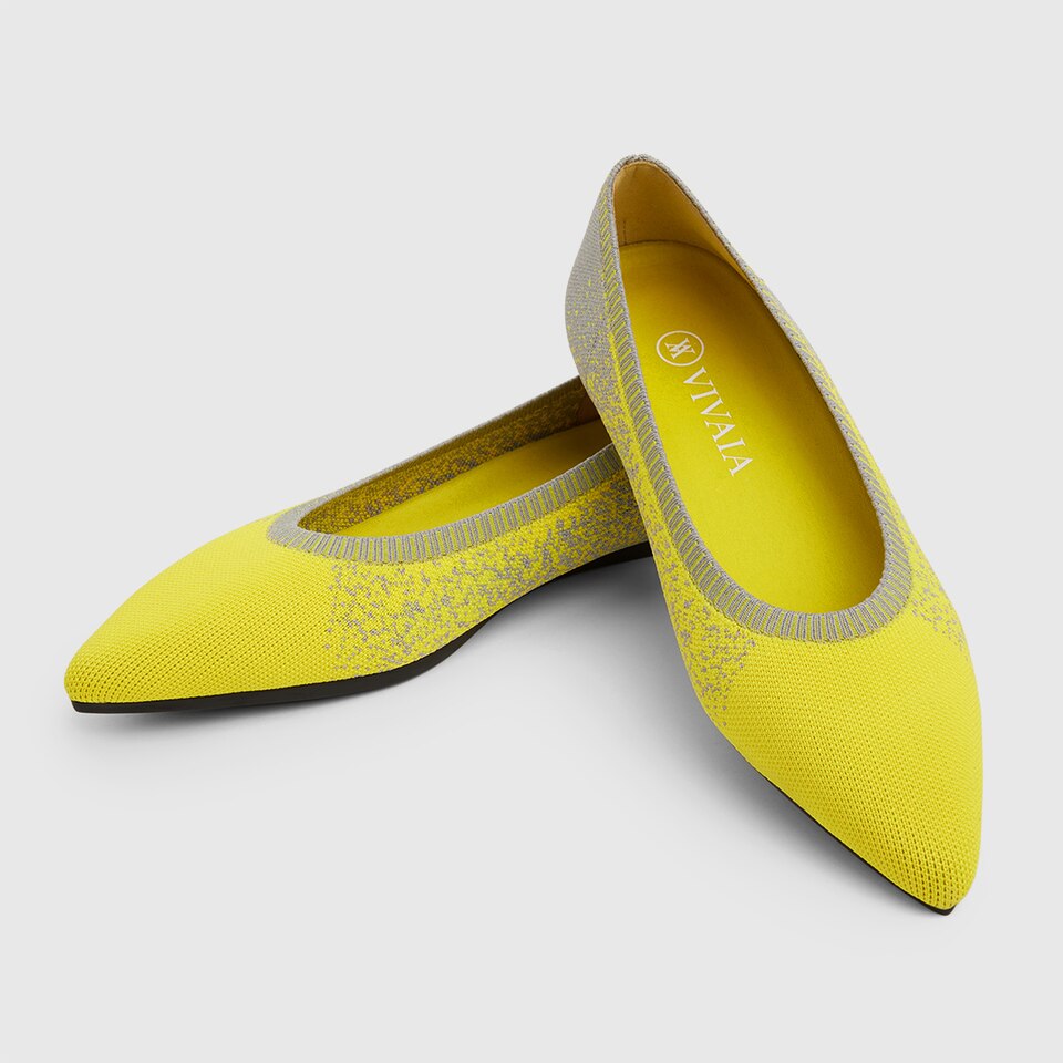 Aria 2.0 Pointy Flats in Primrose Yellow | Women's Sustainable, Washable and Stylish Shoes | VIVAIA