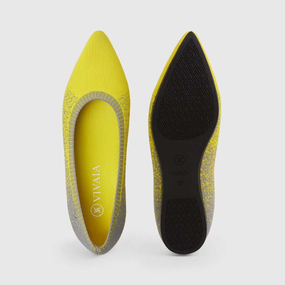 Aria 2.0 Pointy Flats in Primrose Yellow | Women's Sustainable, Washable and Stylish Shoes | VIVAIA