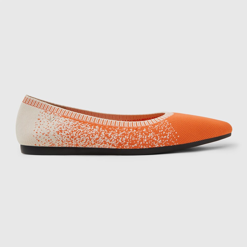 Aria 2.0 Pointy Flats in Vibrant Orange | Women's Sustainable, Washable and Stylish Shoes | VIVAIA