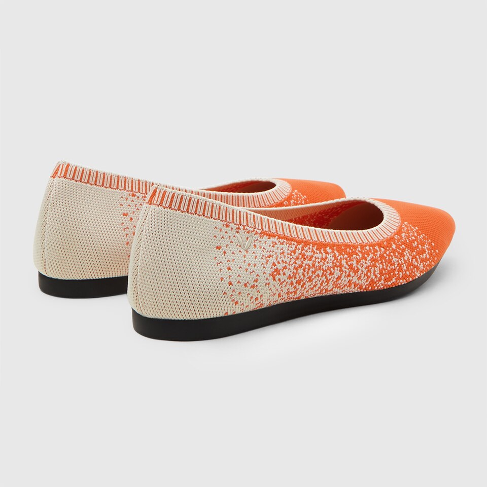 Aria 2.0 Pointy Flats in Vibrant Orange | Women's Sustainable, Washable and Stylish Shoes | VIVAIA