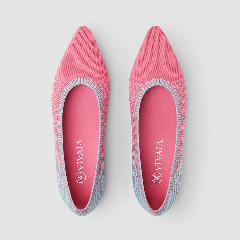 Aria 2.0 Pointy Flats in Flamingo Pink | Women's Sustainable, Washable and Stylish Shoes | VIVAIA