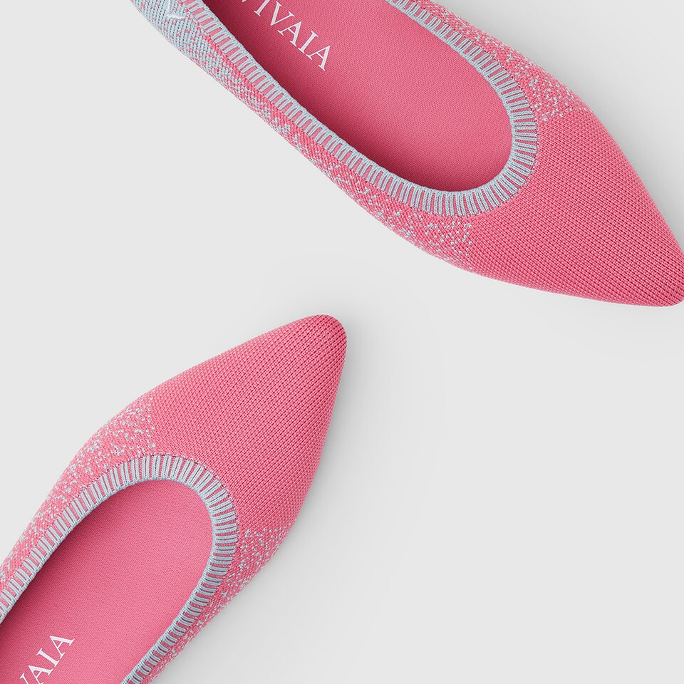 Aria 2.0 Pointy Flats in Flamingo Pink | Women's Sustainable, Washable and Stylish Shoes | VIVAIA