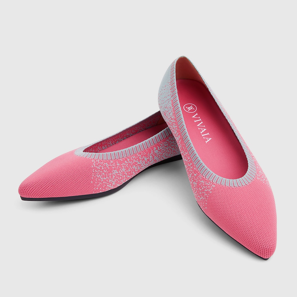 Aria 2.0 Pointy Flats in Flamingo Pink | Women's Sustainable, Washable and Stylish Shoes | VIVAIA