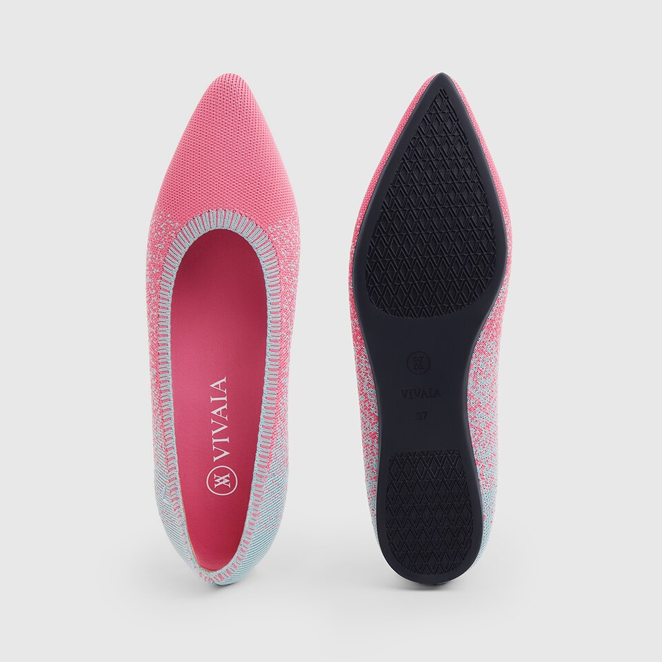 Aria 2.0 Pointy Flats in Flamingo Pink | Women's Sustainable, Washable and Stylish Shoes | VIVAIA
