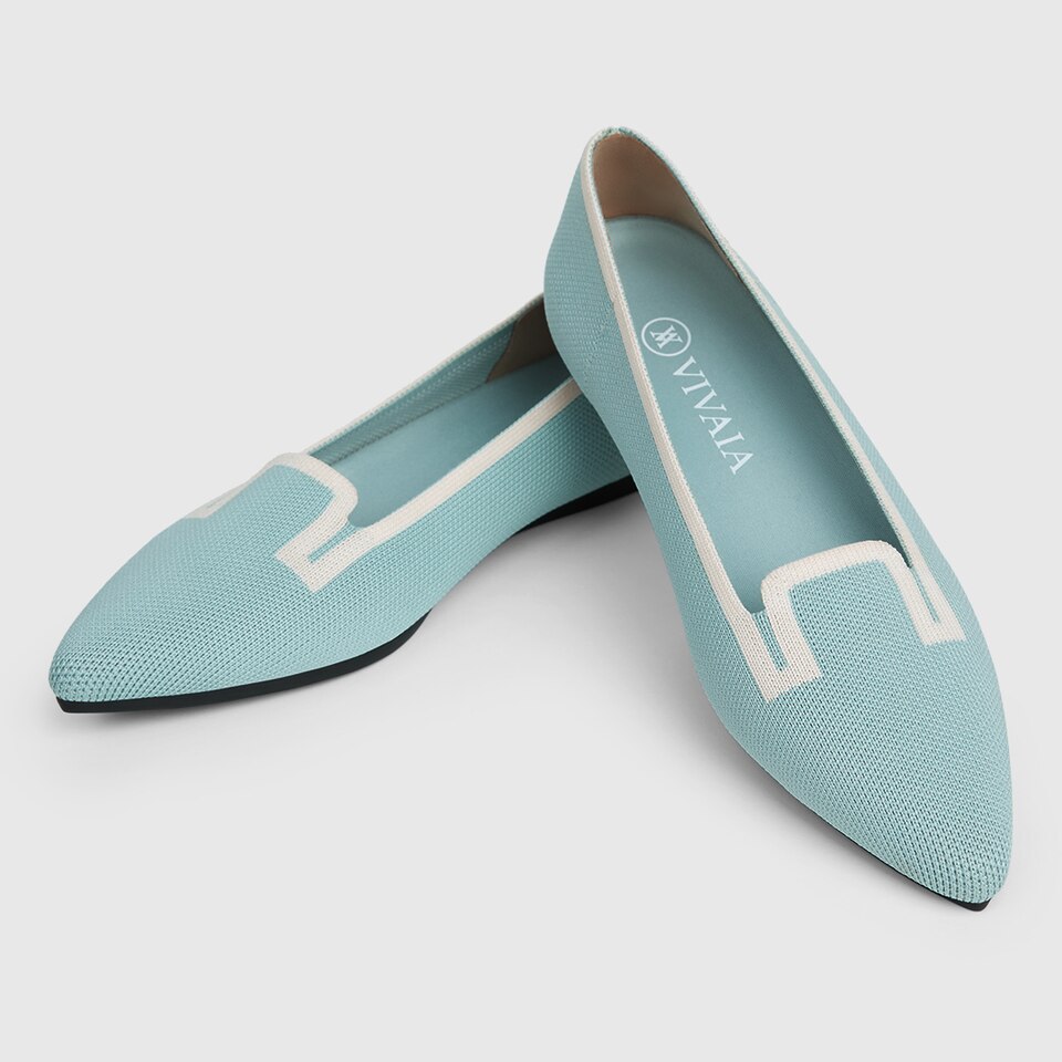 Manon Pointy Flats in Mint Green | Women's Sustainable, Washable and Stylish Shoes | VIVAIA