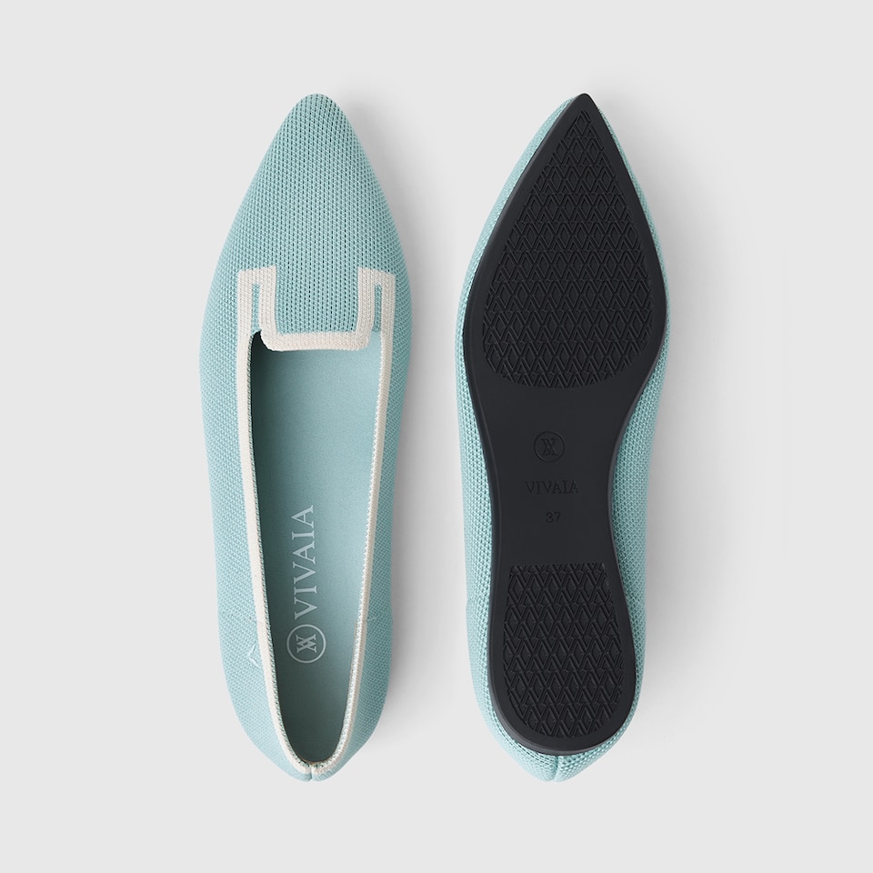 Manon Pointy Flats in Mint Green | Women's Sustainable, Washable and Stylish Shoes | VIVAIA
