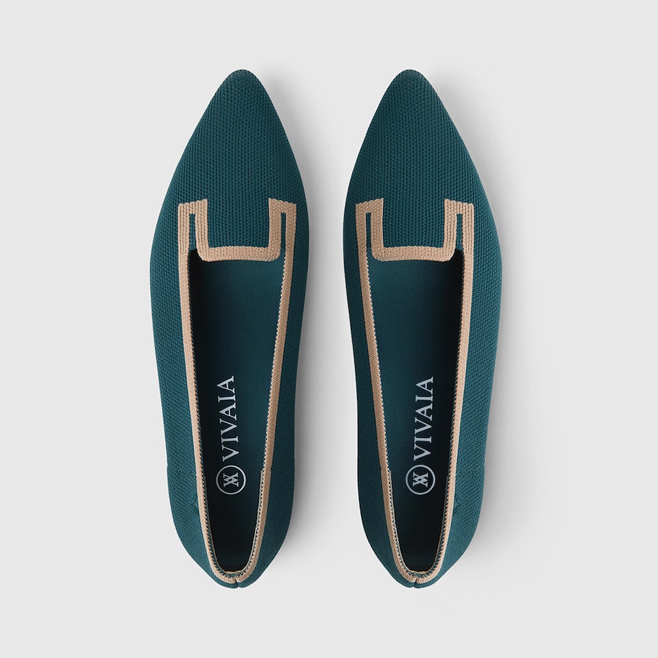 Manon Pointy Flats in Hunter Green | Women's Sustainable, Washable and Stylish Shoes | VIVAIA