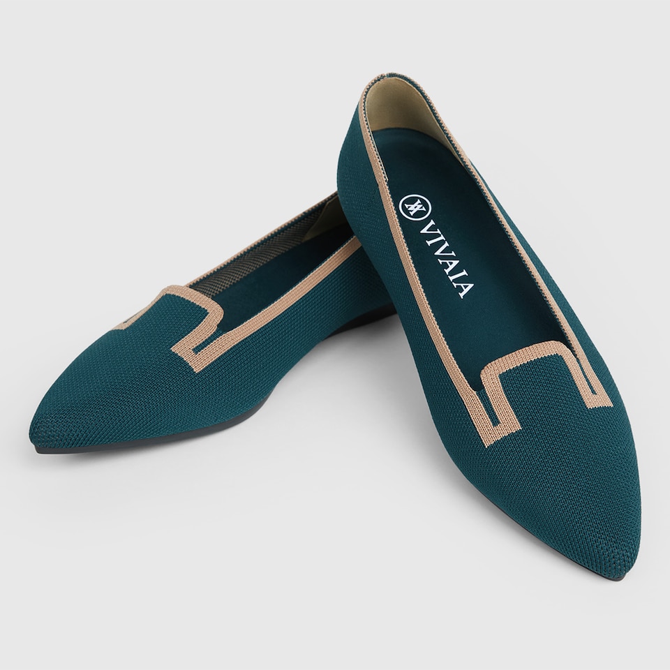 Manon Pointy Flats in Hunter Green | Women's Sustainable, Washable and Stylish Shoes | VIVAIA