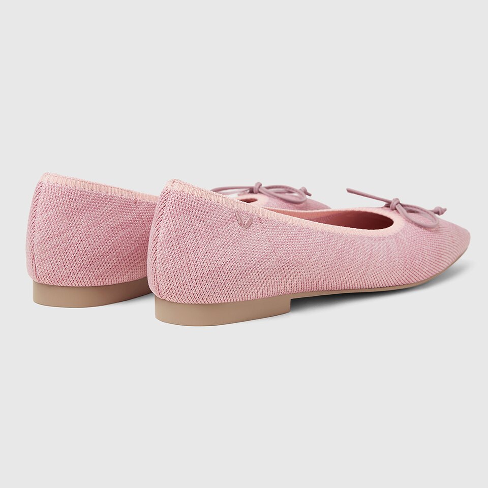 Elvira Square-toe Ballet Flats in Pale Pink | Women's Sustainable, Washable and Stylish Black Shoes | VIVAIA