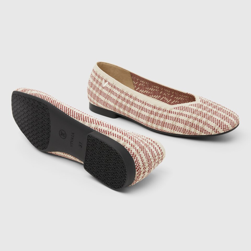 Margot Square-toe Flats in Pink Plaid | Women's Sustainable, Washable and Stylish Shoes | VIVAIA