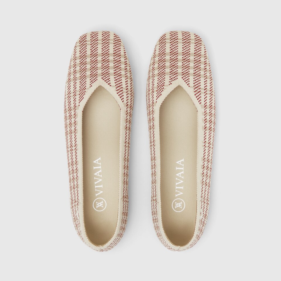 Margot Square-toe Flats in Pink Plaid | Women's Sustainable, Washable and Stylish Shoes | VIVAIA