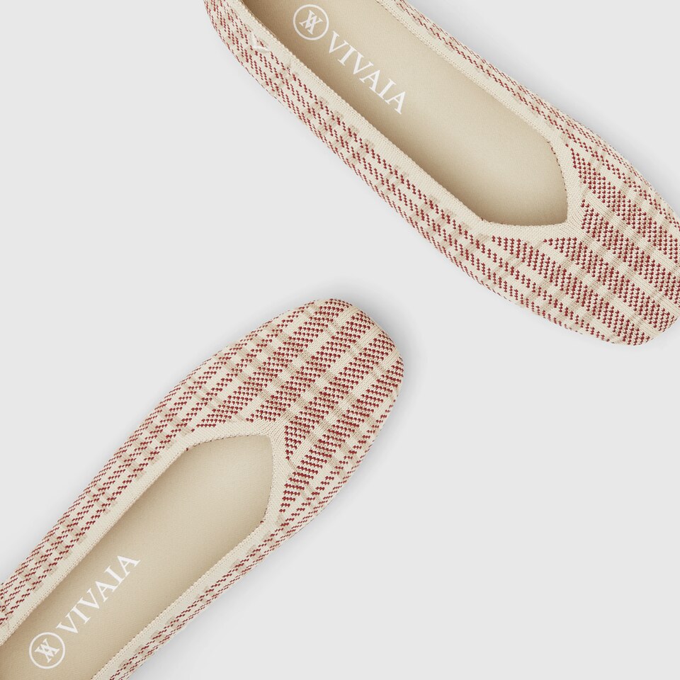 Margot Square-toe Flats in Pink Plaid | Women's Sustainable, Washable and Stylish Shoes | VIVAIA