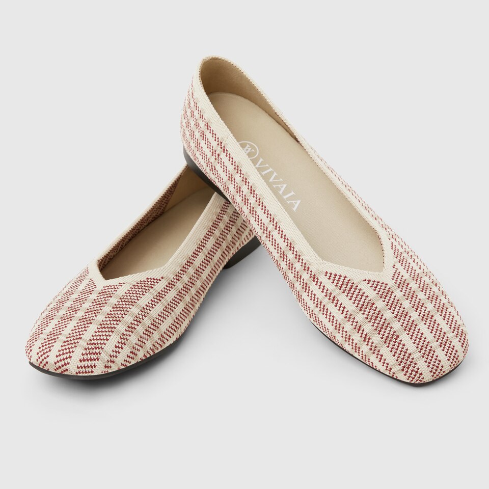 Margot Square-toe Flats in Pink Plaid | Women's Sustainable, Washable and Stylish Shoes | VIVAIA
