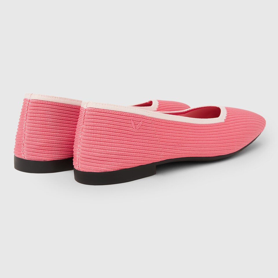 Margot Square-toe Machine Washable Flats in Punch Red | VIVAIA