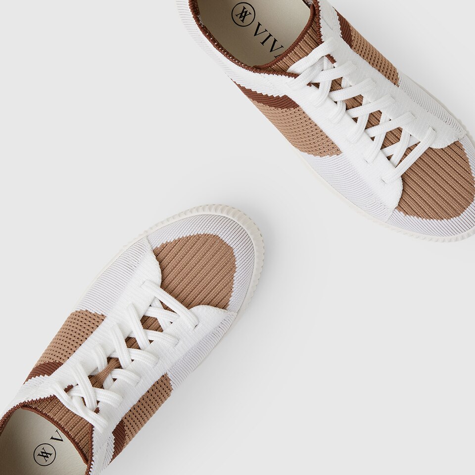Evermore Round-toe Sneakers in Peanut Brown | Women's Sustainable, Washable and Stylish Shoes | VIVAIA