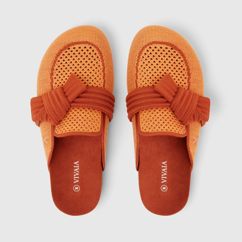 Lauren Round-toe Sandals in Coral Orange-Sustainable & Washable | VIVAIA