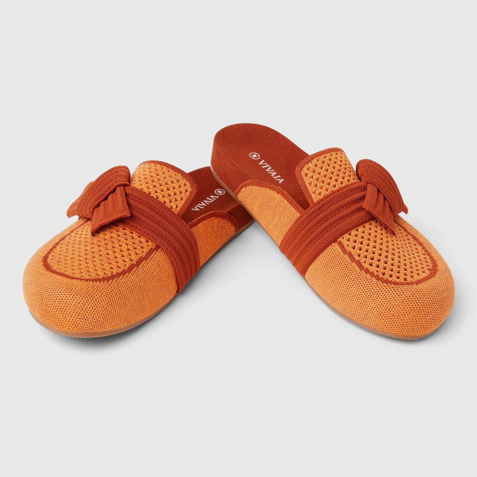 Lauren Round-toe Sandals in Coral Orange-Sustainable & Washable | VIVAIA