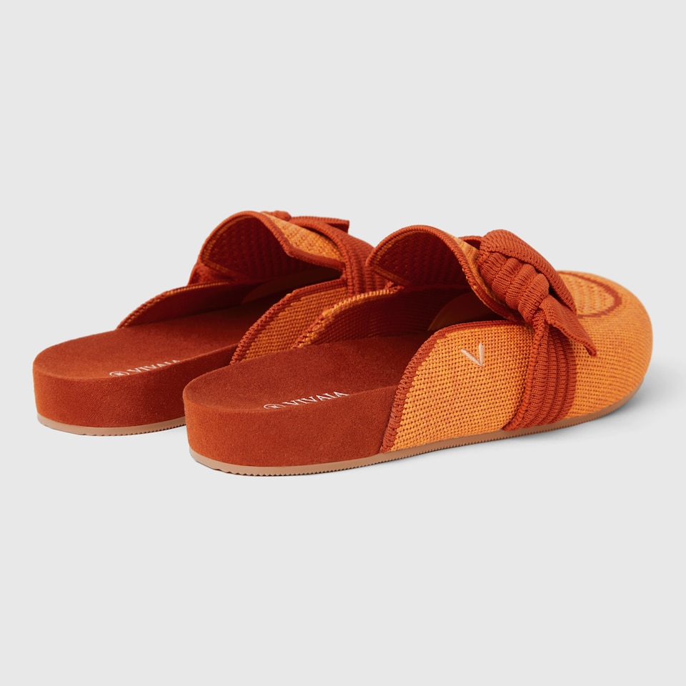Lauren Round-toe Sandals in Coral Orange-Sustainable & Washable | VIVAIA