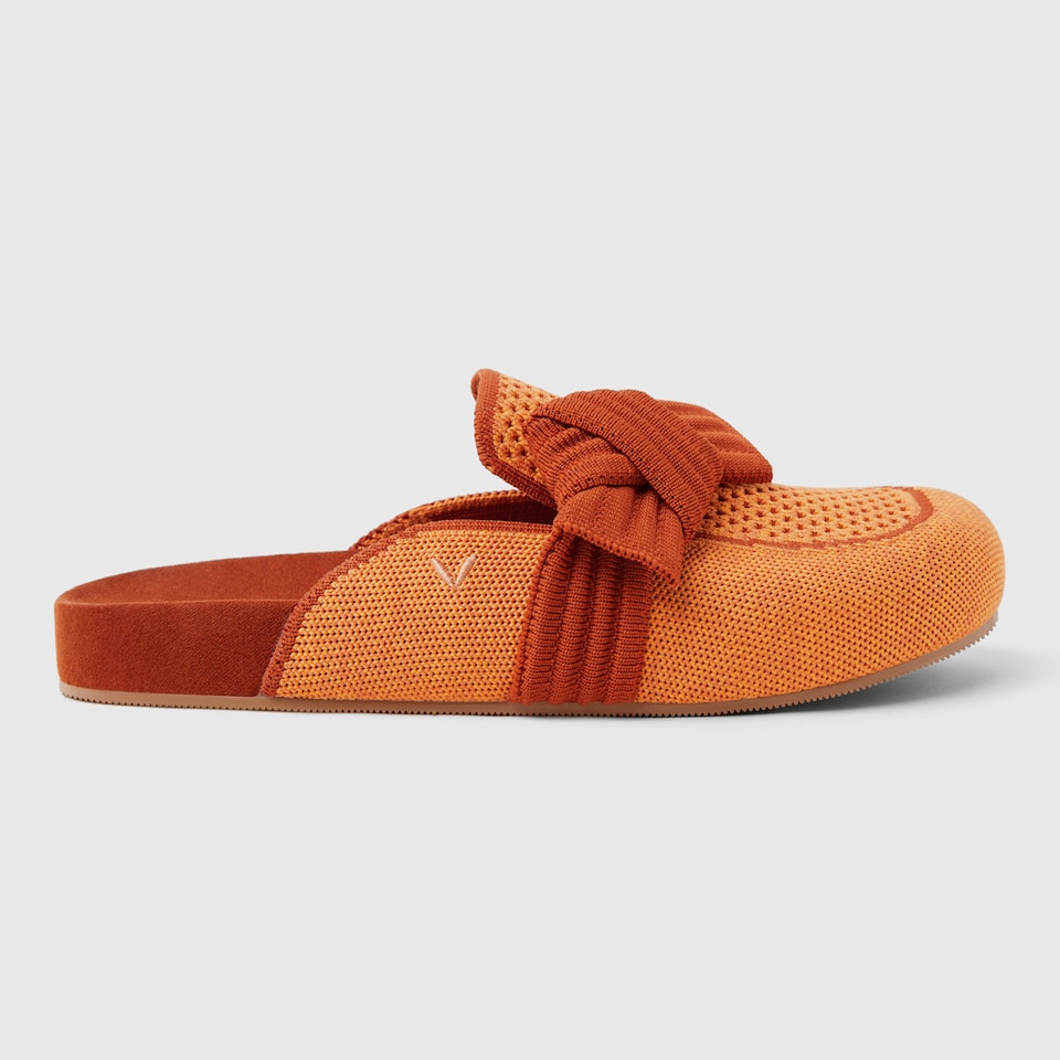 Lauren Round-toe Sandals in Coral Orange-Sustainable & Washable | VIVAIA