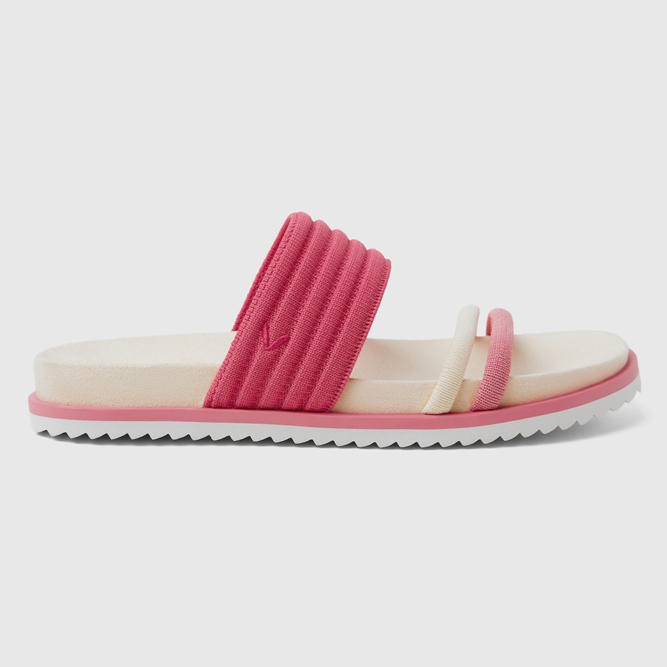 Chaya Round-toe Slide Sandals in Deep Pink | Women's Sustainable and Stylish Shoes | VIVAIA