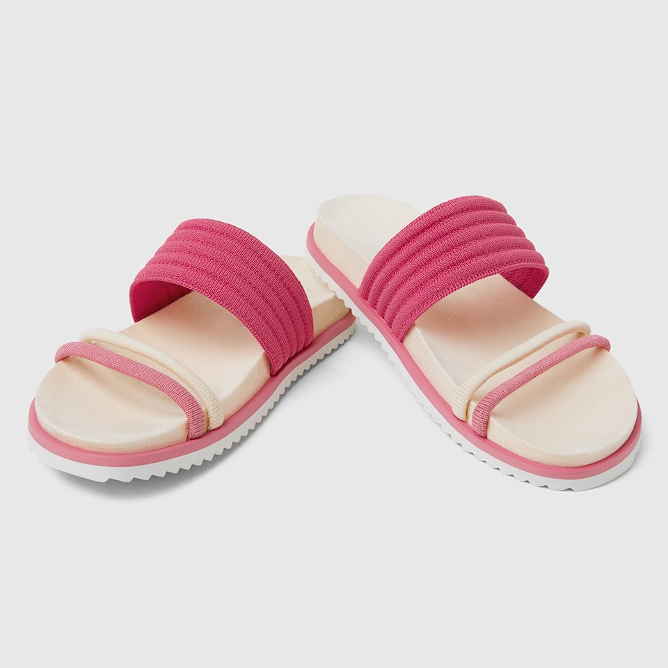 Chaya Round-toe Slide Sandals in Deep Pink | Women's Sustainable and Stylish Shoes | VIVAIA