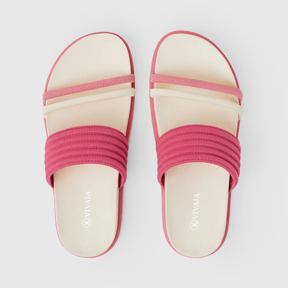 Chaya Round-toe Slide Sandals in Deep Pink | Women's Sustainable and Stylish Shoes | VIVAIA
