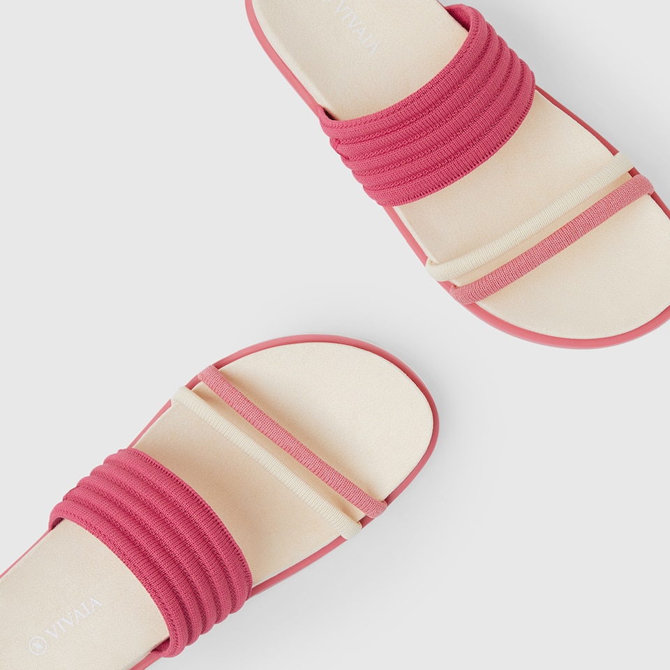 Chaya Round-toe Slide Sandals in Deep Pink | Women's Sustainable and Stylish Shoes | VIVAIA