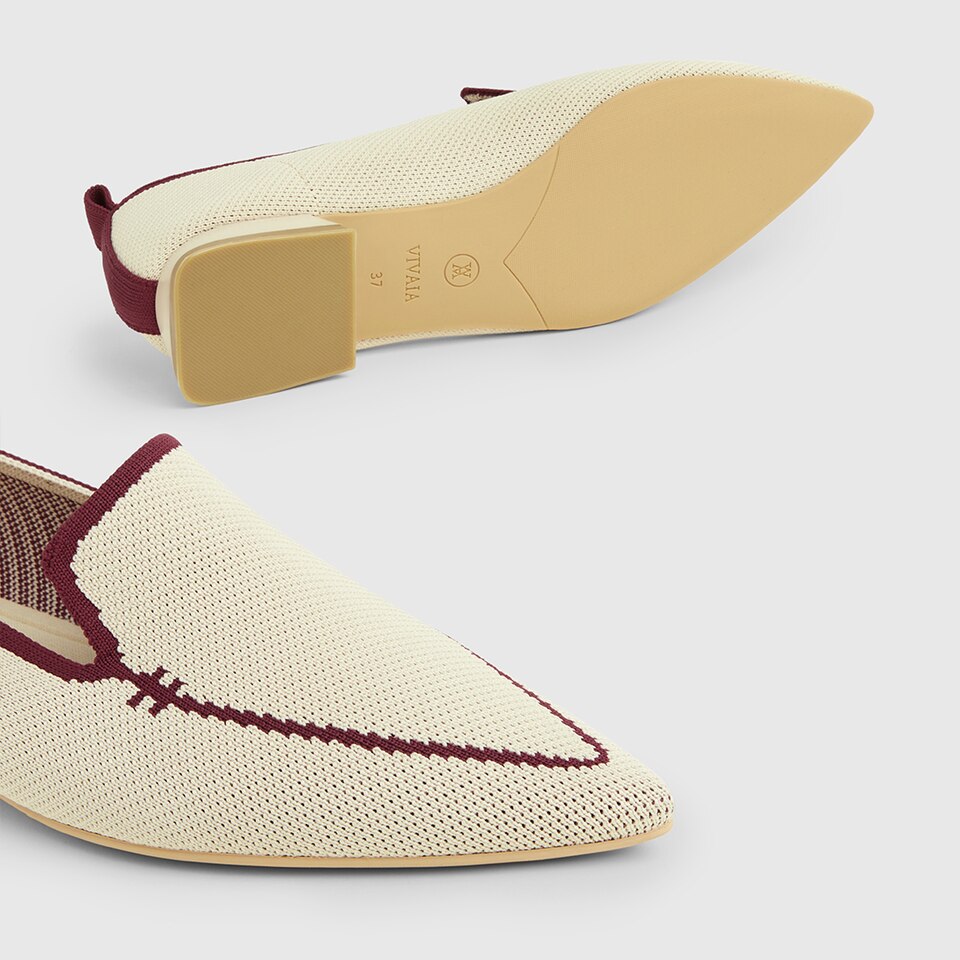 Doreen Pointy Loafers in Cream Ivory | Women's Sustainable, Washable and Stylish Shoes | VIVAIA