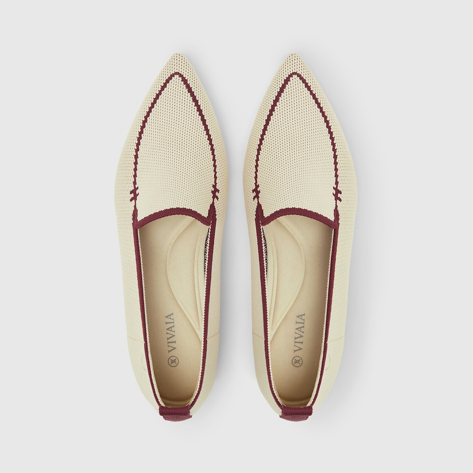 Doreen Pointy Loafers in Cream Ivory | Women's Sustainable, Washable and Stylish Shoes | VIVAIA