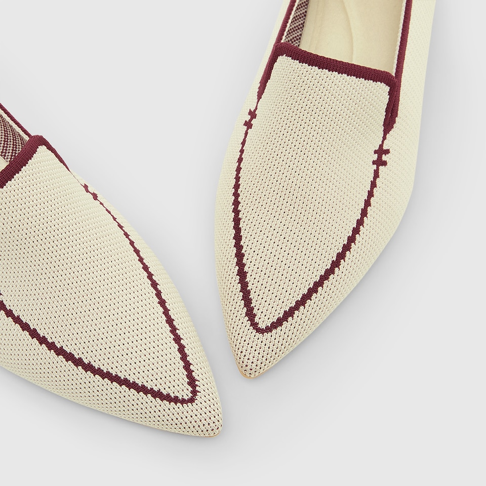 Doreen Pointy Loafers in Cream Ivory | Women's Sustainable, Washable and Stylish Shoes | VIVAIA