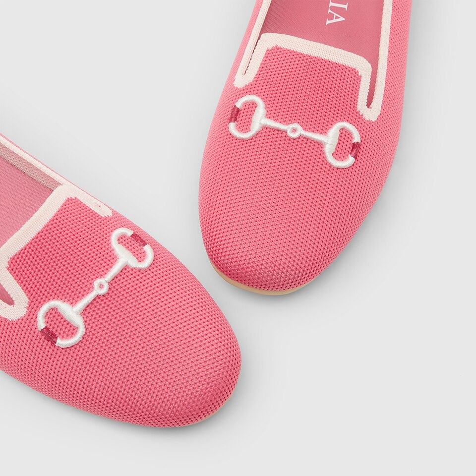 Eillen Round-toe Loafers in Coral Red | Women's Sustainable, Washable and Stylish Shoes | VIVAIA