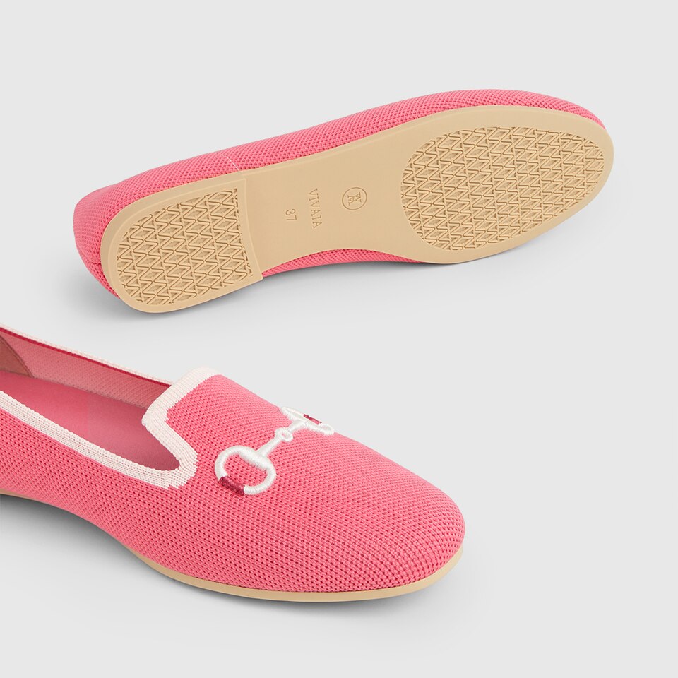 Eillen Round-toe Loafers in Coral Red | Women's Sustainable, Washable and Stylish Shoes | VIVAIA