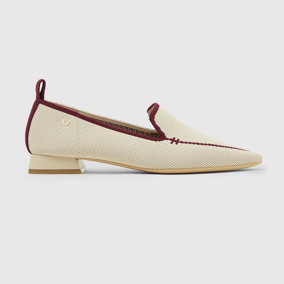 Doreen Pointy Loafers in Cream Ivory | Women's Sustainable, Washable and Stylish Shoes | VIVAIA